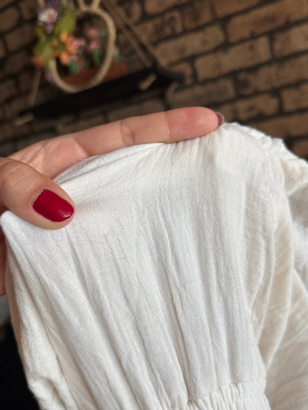 Pact Cream Midi Dress with Smocked Waist - Picture 7 of 7